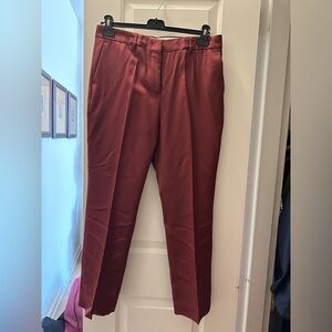 Slim-fit, burgundy light wool tailored pants by Paul Smith, size 8.